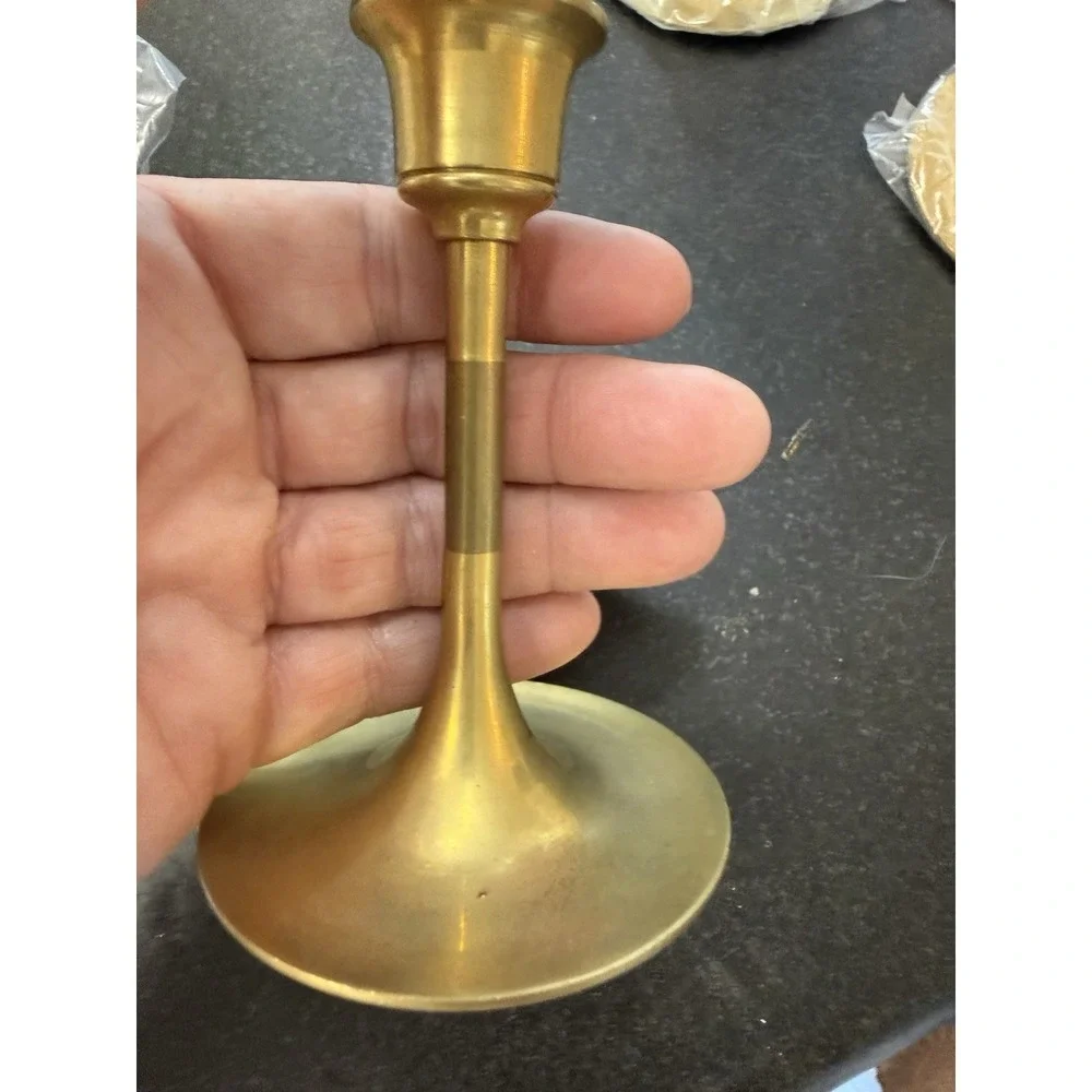 Vtg HIMARK 7pc Candlesticks Solid Brass Skinny Diameter 3in to 9in Item 12-5595